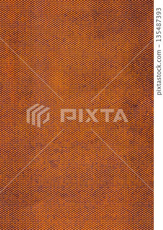rusted steel sheet texture with embossed spherical indentations pattern 135487393