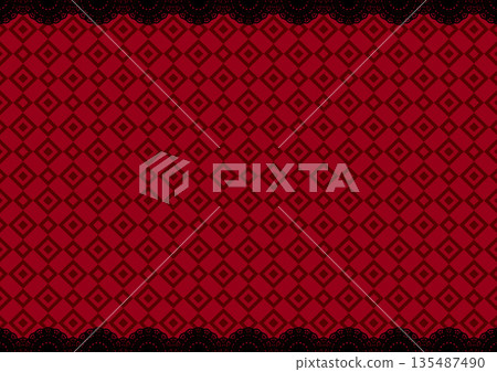 Top and bottom lace x geometric pattern ③ (red) Top and bottom lace x geometric pattern ③ (red) 135487490