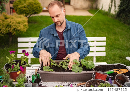 Gardening passion blooms in a sunny backyard setting Gardening passion blooms in a sunny backyard setting 135487515