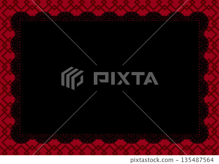 Central lace x geometric pattern ① (red) 135487564