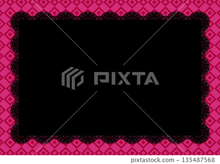 Central lace x geometric pattern ③ (pink) 135487568