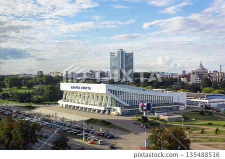 Minsk, Belarus - July 8, 2018: The Sports Palace is a multifunctional sports and concert complex.  135488516