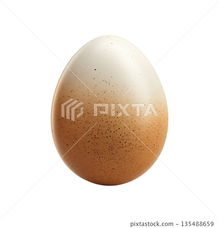 Creative Close-Up of a Speckled Egg Showcasing Natural Colors and Textures on a Smooth Surface 135488659