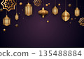 Eid al Adha greeting with lanterns festive background. Vector Illustration EPS10 135488884
