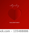 Minimal red valentine card with heart and typography. Vector Illustration EPS10 135488886