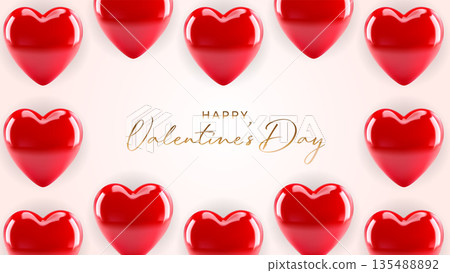 Valentine heart pattern greeting card romantic festive background Vector Illustration EPS10 135488892