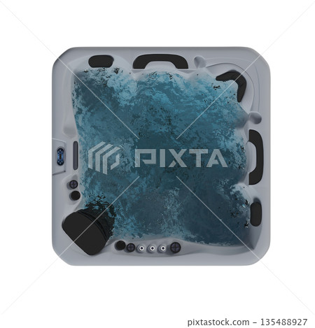 bathtub isolated on a white background, 3D illustration, and a CG render 135488927