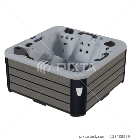 bathtub isolated on a white background, 3D illustration, and a CG render 135488929