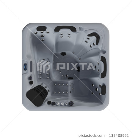 bathtub isolated on a white background, 3D illustration, and a CG render 135488931