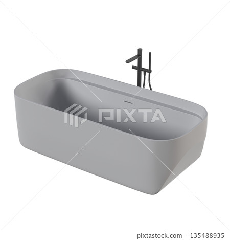 bathtub isolated on a white background, 3D illustration, and a CG render 135488935