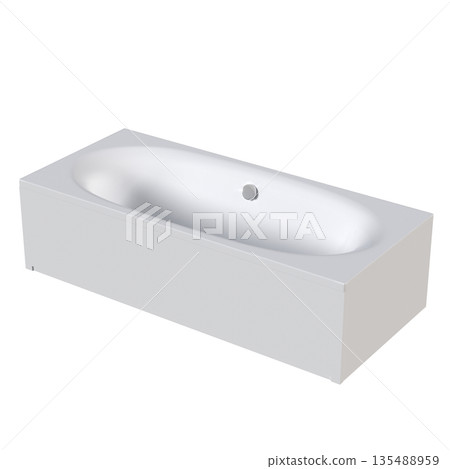 bathtub isolated on a white background, 3D illustration, and a CG render bathtub isolated on a white background, 3D illustration, and a CG render 135488959