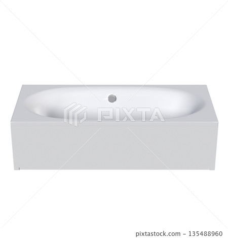 bathtub isolated on a white background, 3D illustration, and a CG render bathtub isolated on a white background, 3D illustration, and a CG render 135488960