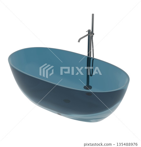 bathtub isolated on a white background, 3D illustration, and a CG render bathtub isolated on a white background, 3D illustration, and a CG render 135488976