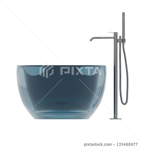 bathtub isolated on a white background, 3D illustration, and a CG render bathtub isolated on a white background, 3D illustration, and a CG render 135488977