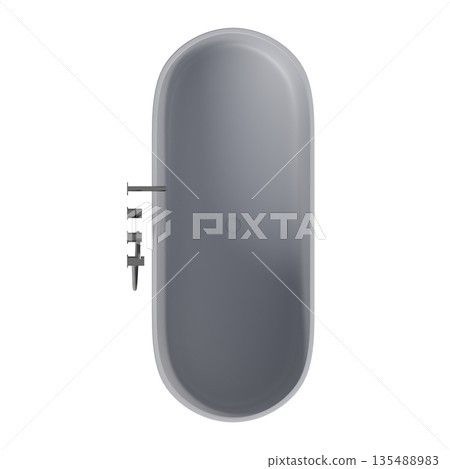 bathtub isolated on a white background, 3D illustration, and a CG render 135488983