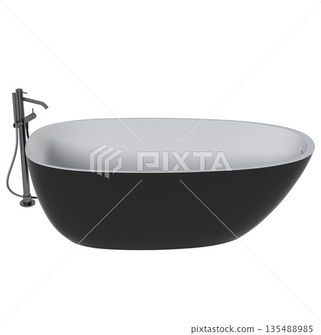 bathtub isolated on a white background, 3D illustration, and a CG render bathtub isolated on a white background, 3D illustration, and a CG render 135488985