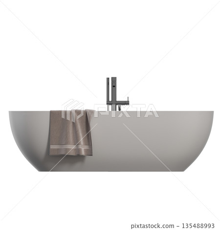 bathtub isolated on a white background, 3D illustration, and a CG render 135488993