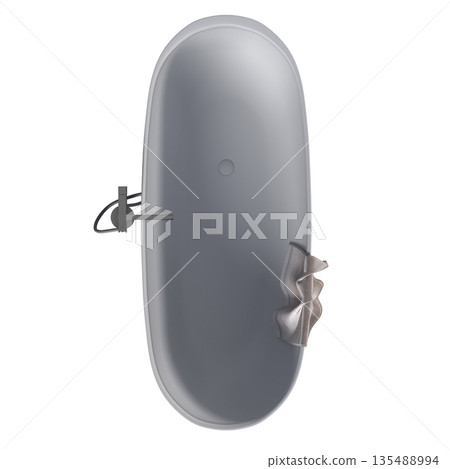 bathtub isolated on a white background, 3D illustration, and a CG render 135488994