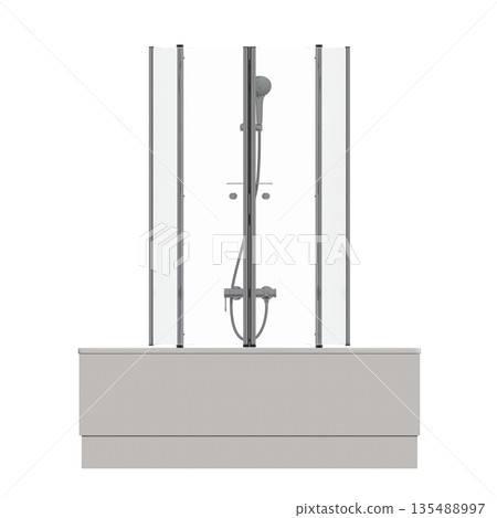 bathtub isolated on a white background, 3D illustration, and a CG render 135488997