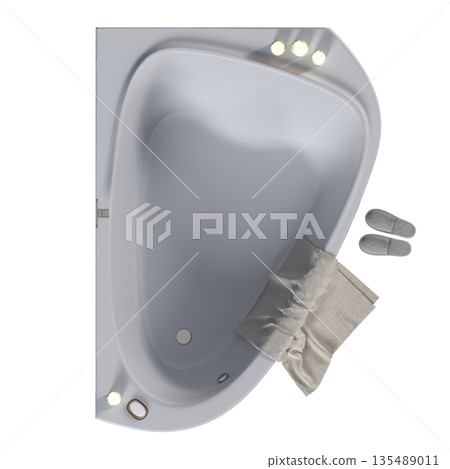 bathtub isolated on a white background, 3D illustration, and a CG render bathtub isolated on a white background, 3D illustration, and a CG render 135489011