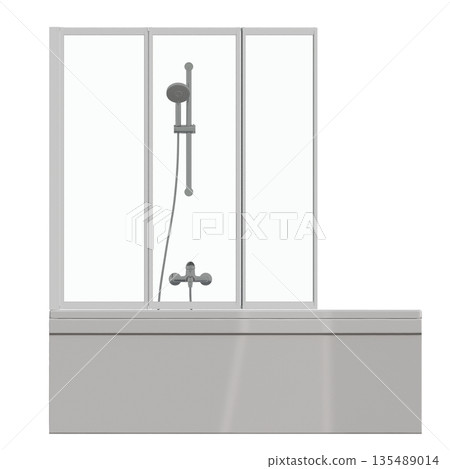 bathtub isolated on a white background, 3D illustration, and a CG render bathtub isolated on a white background, 3D illustration, and a CG render 135489014