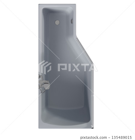 bathtub isolated on a white background, 3D illustration, and a CG render 135489015