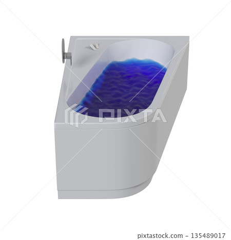 bathtub isolated on a white background, 3D illustration, and a CG render bathtub isolated on a white background, 3D illustration, and a CG render 135489017