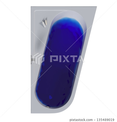 bathtub isolated on a white background, 3D illustration, and a CG render bathtub isolated on a white background, 3D illustration, and a CG render 135489019