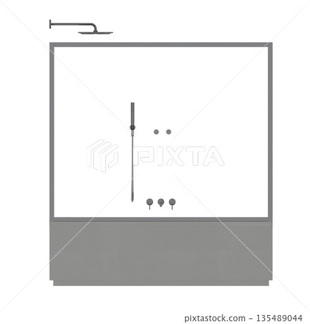 bathtub isolated on a white background, 3D illustration, and a CG render bathtub isolated on a white background, 3D illustration, and a CG render 135489044