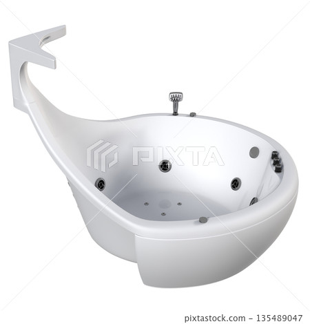 bathtub isolated on a white background, 3D illustration, and a CG render 135489047