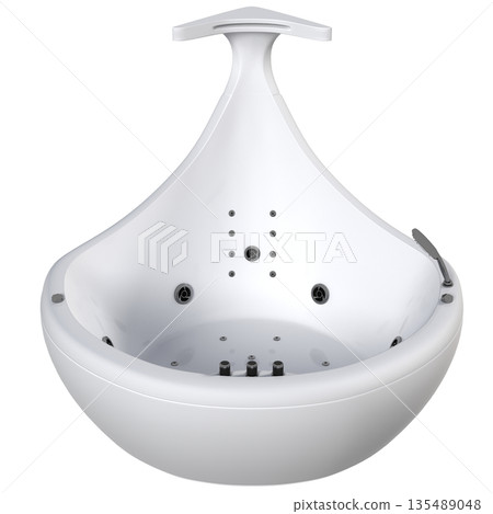 bathtub isolated on a white background, 3D illustration, and a CG render 135489048