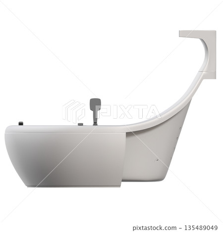 bathtub isolated on a white background, 3D illustration, and a CG render 135489049