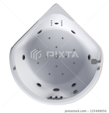 bathtub isolated on a white background, 3D illustration, and a CG render 135489050