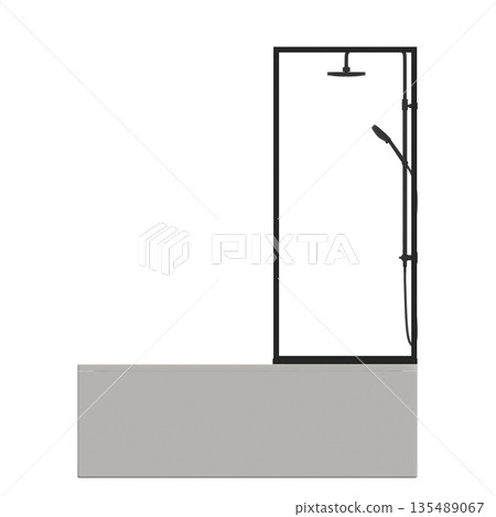 bathtub isolated on a white background, 3D illustration, and a CG render 135489067