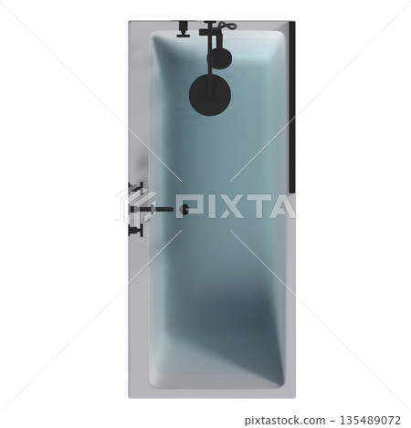 bathtub isolated on a white background, 3D illustration, and a CG render 135489072