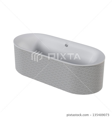 bathtub isolated on a white background, 3D illustration, and a CG render bathtub isolated on a white background, 3D illustration, and a CG render 135489073