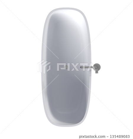 bathtub isolated on a white background, 3D illustration, and a CG render 135489083