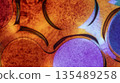 abstract background with bubbles, Vibrant Abstract Oil and Water Bubbles with Gradient Colors Background image. 135489258