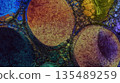 A colorful background with many small drops of water. 135489259