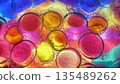 Abstract background image for PC desktop with flying bubbles on colorful background 135489262