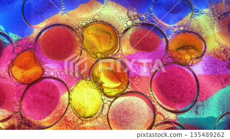 Abstract background image for PC desktop with flying bubbles on colorful background Abstract background image for PC desktop with flying bubbles on colorful background 135489262