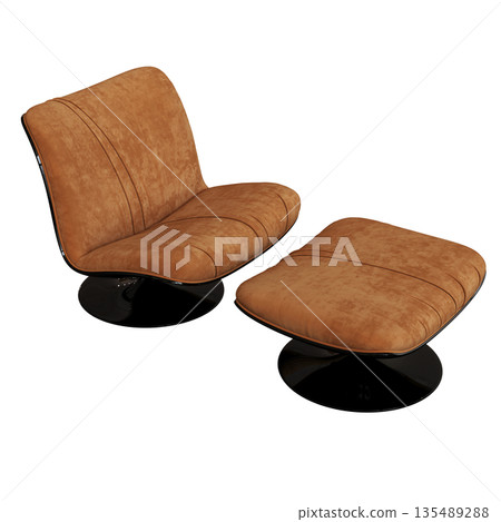 armchair isolate on a transparent background, comfortable furniture for home interior, 3D illustration, cg render armchair isolate on a transparent background, comfortable furniture for home interior, 3D illustration, cg render 135489288