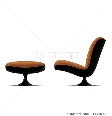 armchair isolate on a transparent background, comfortable furniture for home interior, 3D illustration, cg render armchair isolate on a transparent background, comfortable furniture for home interior, 3D illustration, cg render 135489289