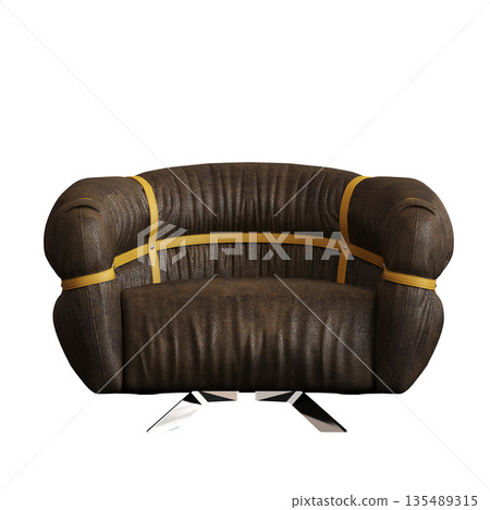 armchair isolate on a transparent background, comfortable furniture for home interior, 3D illustration, cg render armchair isolate on a transparent background, comfortable furniture for home interior, 3D illustration, cg render 135489315