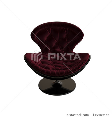 armchair isolate on a transparent background, comfortable furniture for home interior, 3D illustration, cg render 135489336