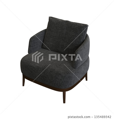 armchair isolate on a transparent background, comfortable furniture for home interior, 3D illustration, cg render armchair isolate on a transparent background, comfortable furniture for home interior, 3D illustration, cg render 135489342