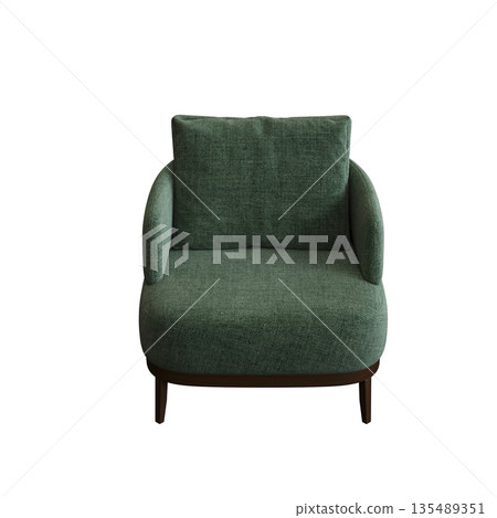 armchair isolate on a transparent background, comfortable furniture for home interior, 3D illustration, cg render armchair isolate on a transparent background, comfortable furniture for home interior, 3D illustration, cg render 135489351
