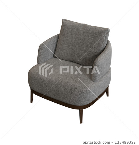 armchair isolate on a transparent background, comfortable furniture for home interior, 3D illustration, cg render armchair isolate on a transparent background, comfortable furniture for home interior, 3D illustration, cg render 135489352