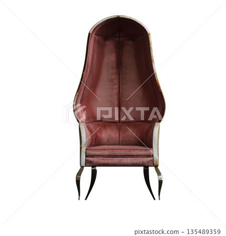 armchair isolate on a transparent background, comfortable furniture for home interior, 3D illustration, cg render armchair isolate on a transparent background, comfortable furniture for home interior, 3D illustration, cg render 135489359