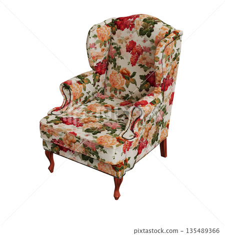 armchair isolate on a transparent background, comfortable furniture for home interior, 3D illustration, cg render armchair isolate on a transparent background, comfortable furniture for home interior, 3D illustration, cg render 135489366
